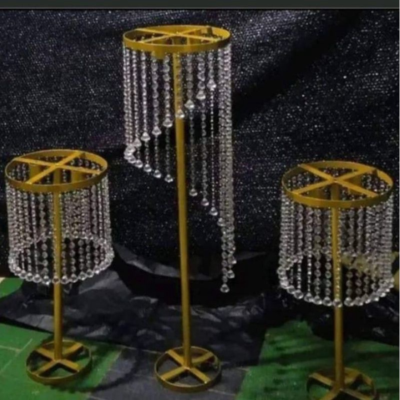 vas bunga standing kristal / hiasan meja prasmanan