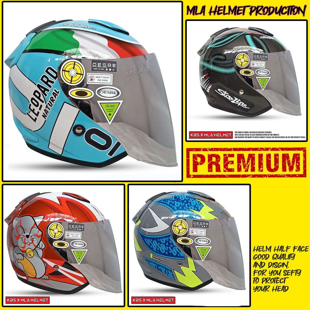 Helm Half Face MLA DJ MARU Motif Solid Kaca SILVER Untuk Pria Dan Wanita Dewasa COD