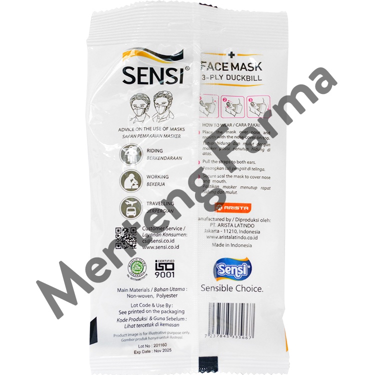 Sensi Mask Duckbill Face Mask Isi 3 Masker