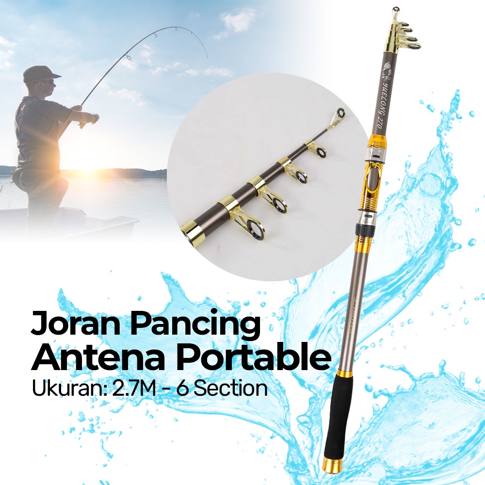 Joran Pancing OMTHB1GY Carbon Fiber Sea Fishing Rod 2.7M/6 - Gray