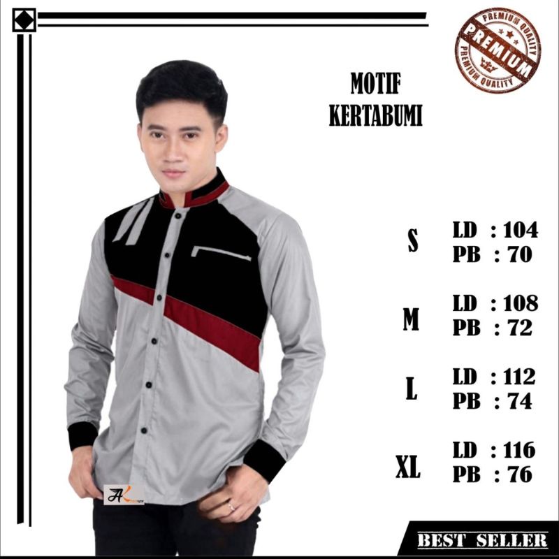 Baju koko motif kertabumi Koko pria lengan panjang / Koko batik halus keren / Koko pria dewasa / Kok