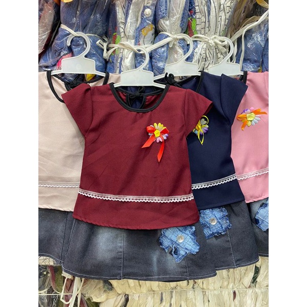 (GROSIRAN)SETELAN ROK JEANS ANAK PEREMPUAN USIA 9-12 BULAN/SET ANAK PEREMPUAN/ROK JEANS ANAK PEREMPU
