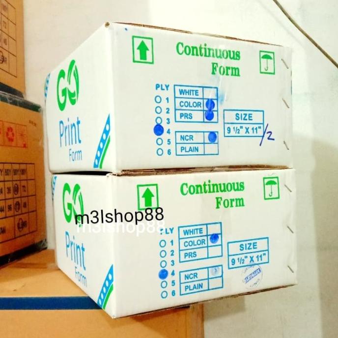 

SALE Kertas komputer /kertas print/continuous form 4 ply merk Go Print - bagi 2 PRS