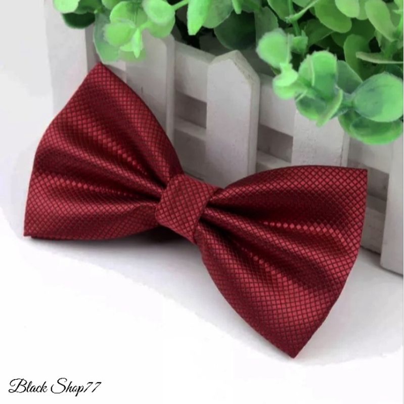 Dasi Kupu Kupu Motif Bintik Merah Maroon Tua Premium Elegance