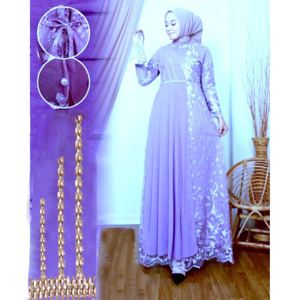 Gamis Abaya Brukat Kondangan/Gamis Tile Pesta/Dress Kondangan/Gamis Brukat Terbaru/Gamis Remaja/Gamis Jumbo