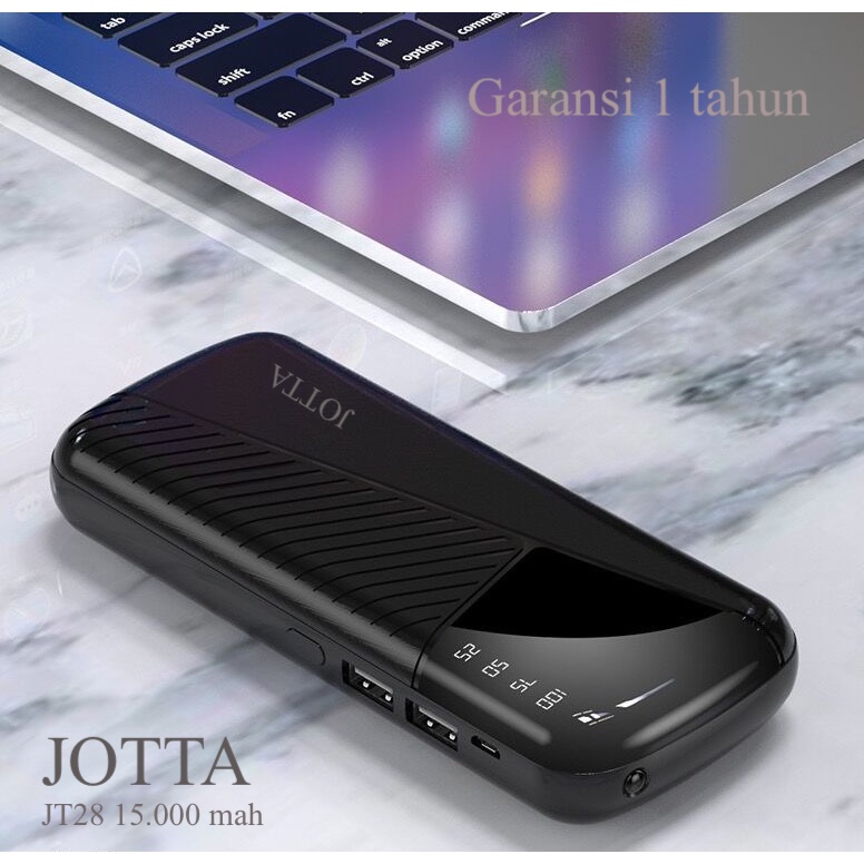 Powerbank JOTTA JT 28 kapasitas 15.000 mah cocok buat hp merek apapun.