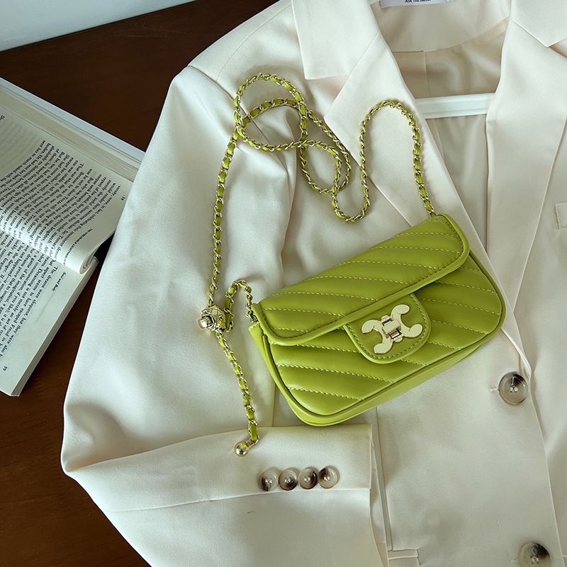 Tas Selempang Kulit Wanita Dompet Hp Cewek Rantai Luxury Mini Bag FT46 18 x 11 x 5.5 cm