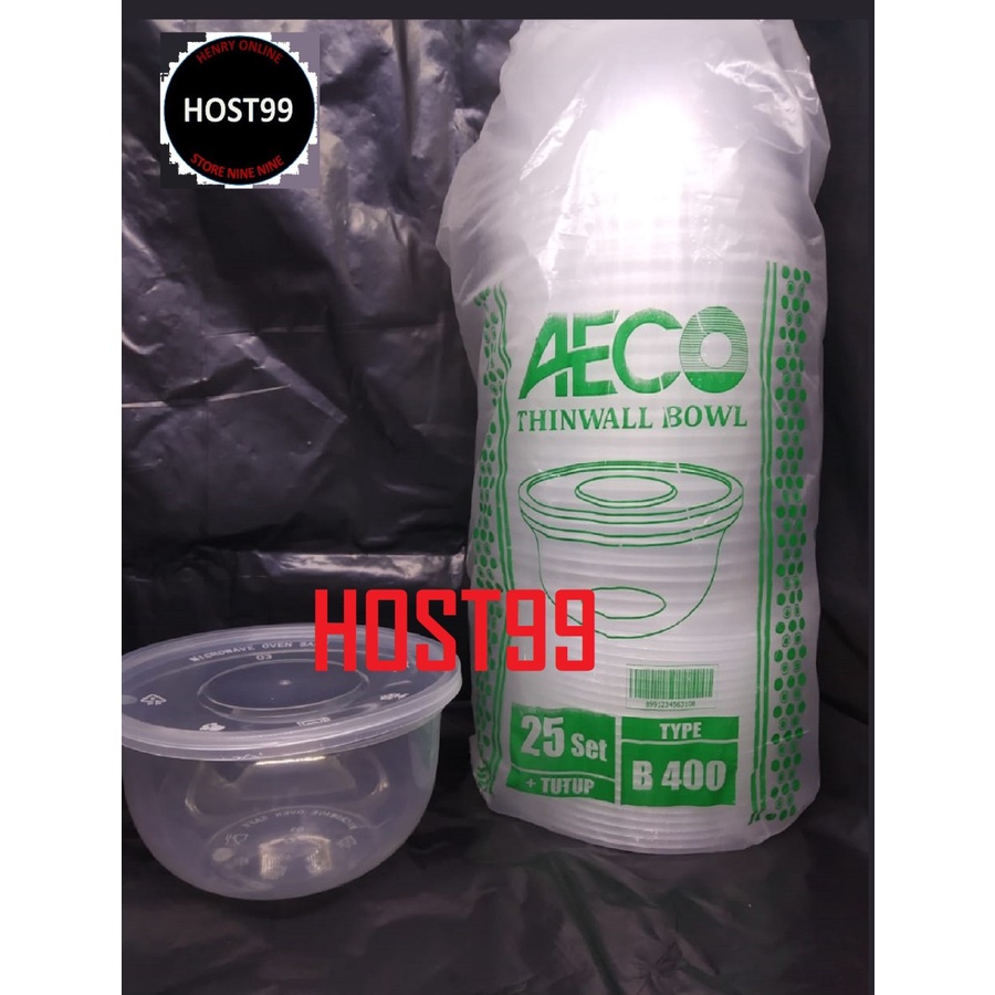 THINWALL BULAT WADAH MAKAN TEMPAT BOWL MICROWAVE AECO B400 25PCS - AECO B400