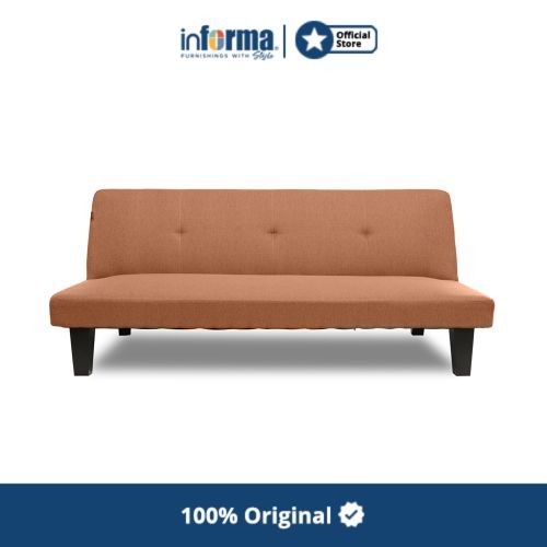 Furniture Informa Oakland Sofa Tidur Fabric - Cokelat