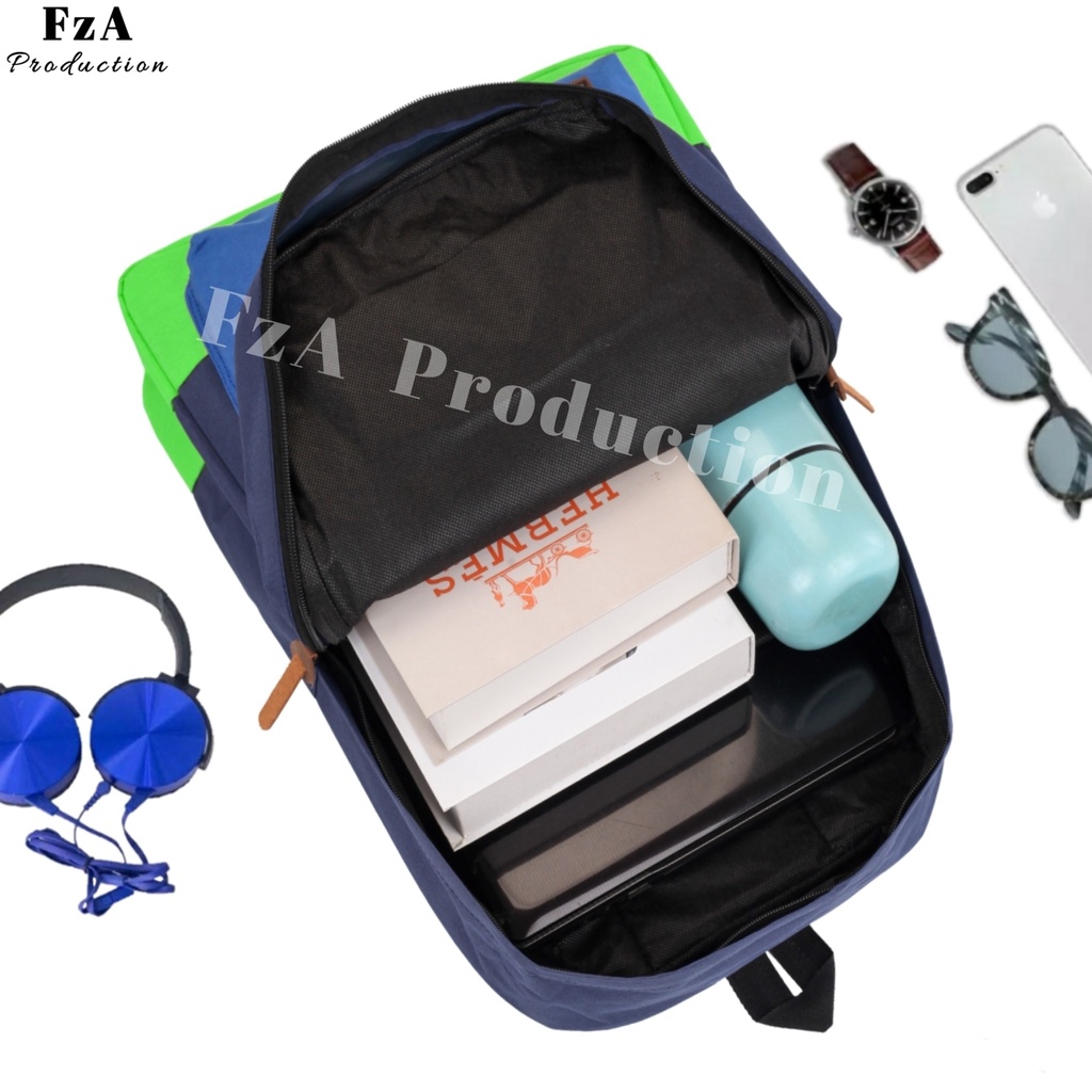 Tas Ransel Punggung Distro Casual Pria Wanita / Tas Ransel Laptop Original - FzA Gratis Jam Tangan Sport