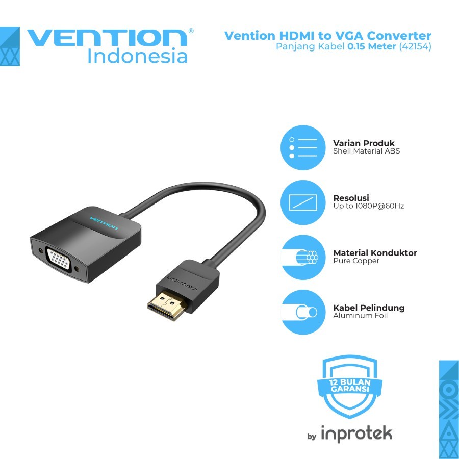 Vention HDMI to VGA HD Video Converter 42154 0.15 Meter