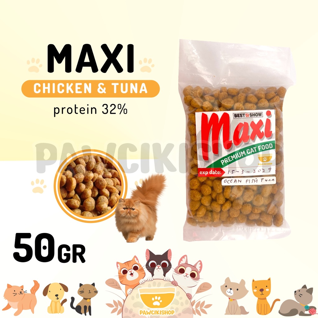 PAWCIKISHOP - MAXI CHICKEN TUNA 50GR / maxi / maxi makanan kucing / makanan kucing maxi / maxi makan