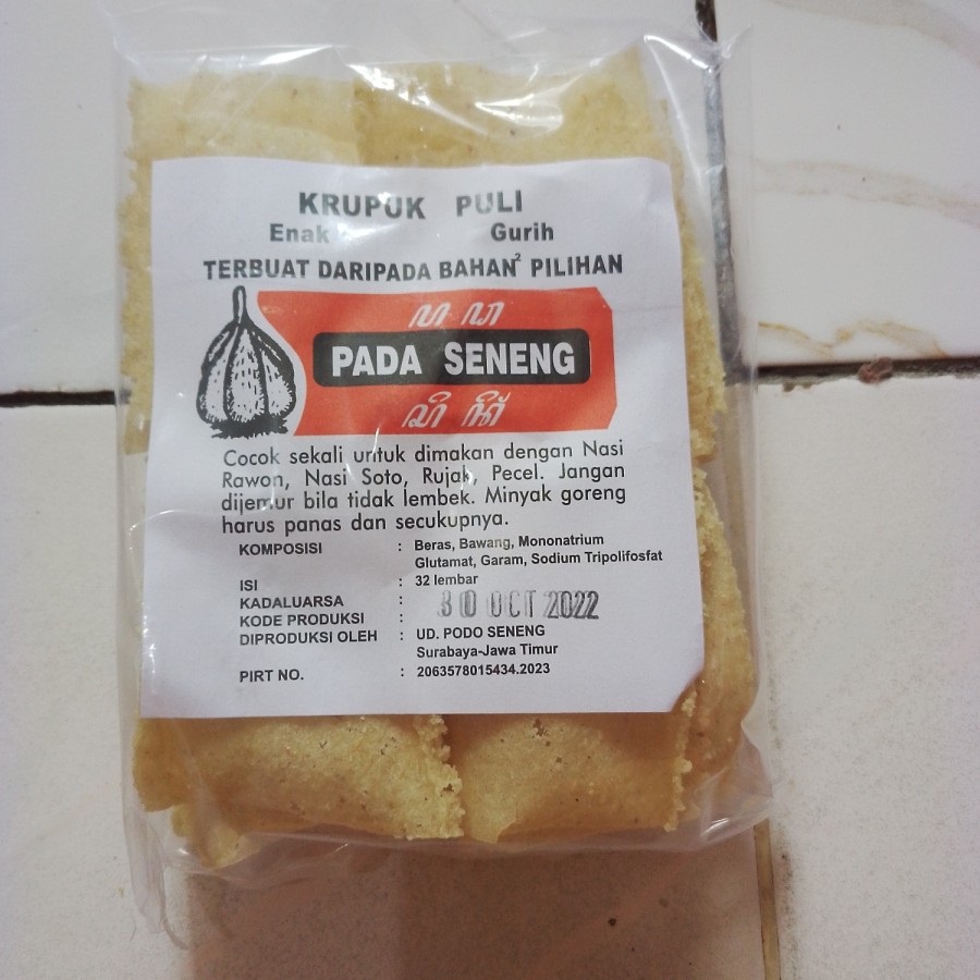

Kerupuk Puli cap PADA SENENG - 1 pcs (isi 32 lembar)