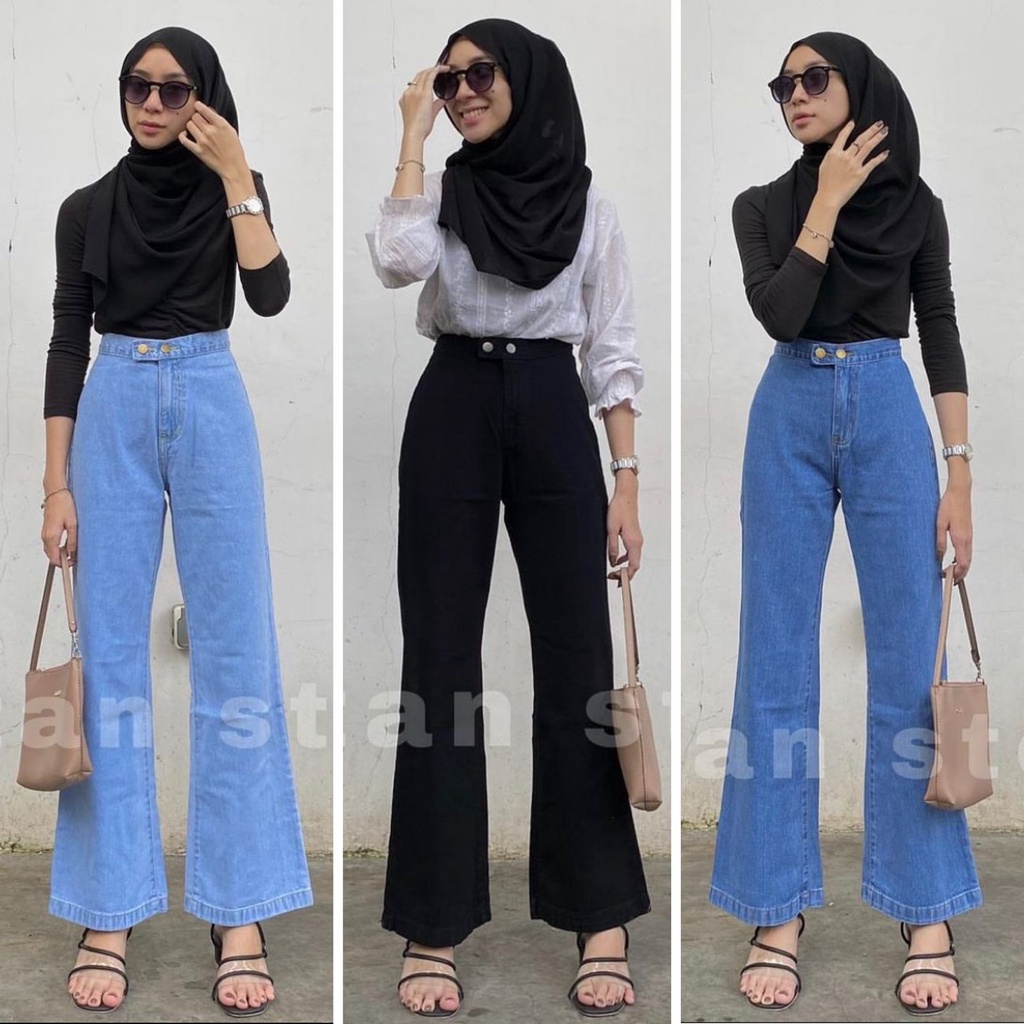 Boyfriend highwaist cutbray loose kancing 2// Cutbray jeans wanita kekinian // Jeans Cutbray highwaist// Celana Cutbray wanita Highwaist jeans Terbaru