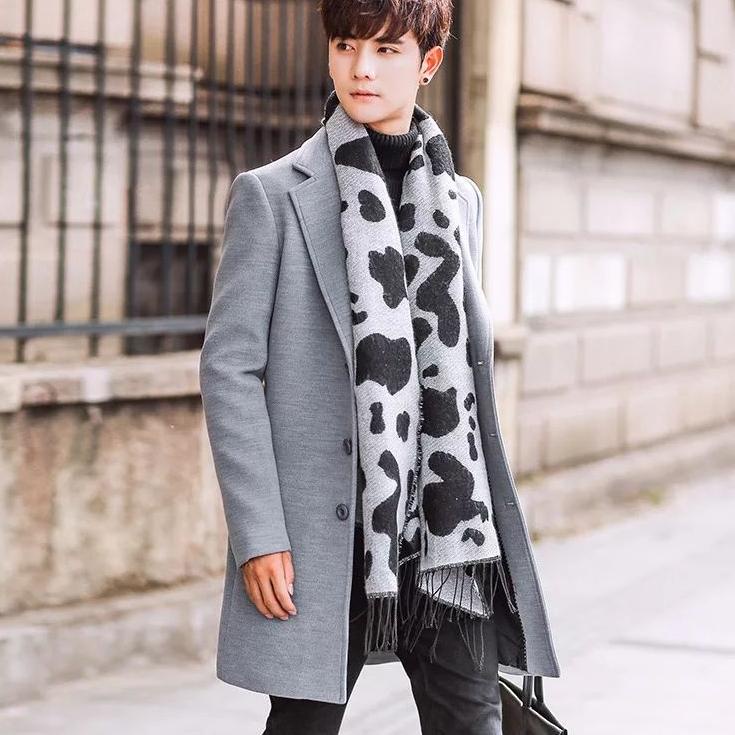 Siap Kirim [BISA COD]Jas jubah pria keren Mantel panjang pria longcoat winter pria jaket panjang pri