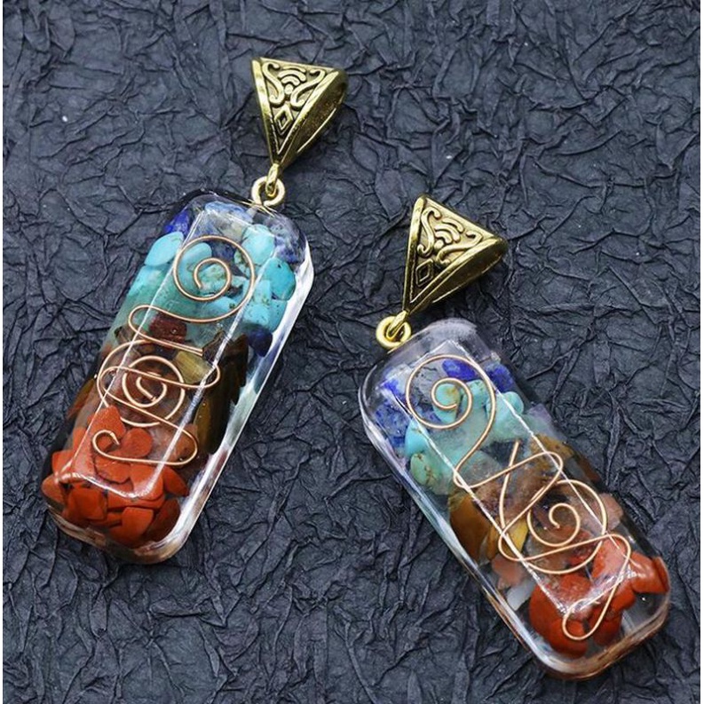 Orgonite Scaler Energy 7 Chakra Pendant Healing Reiki