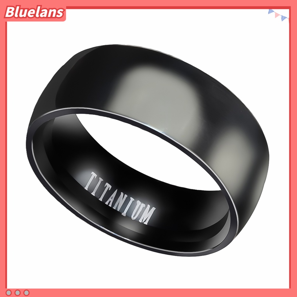 Bluelans Ring Wide Band Creative Titanium Steel Solid Color Jewelry Accessories for Men