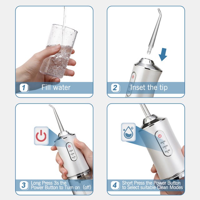 360° Smart Electric Oral Irrigator Water Flosser Dental  Oral Care Dental Scaler Teeth Portable USB Rechargeable