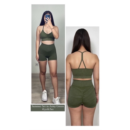 SUMMER SET SPORTS BRA + SHORT BOOTY SHAPING SETELAN PENDEK OLAHRAGA WANITA