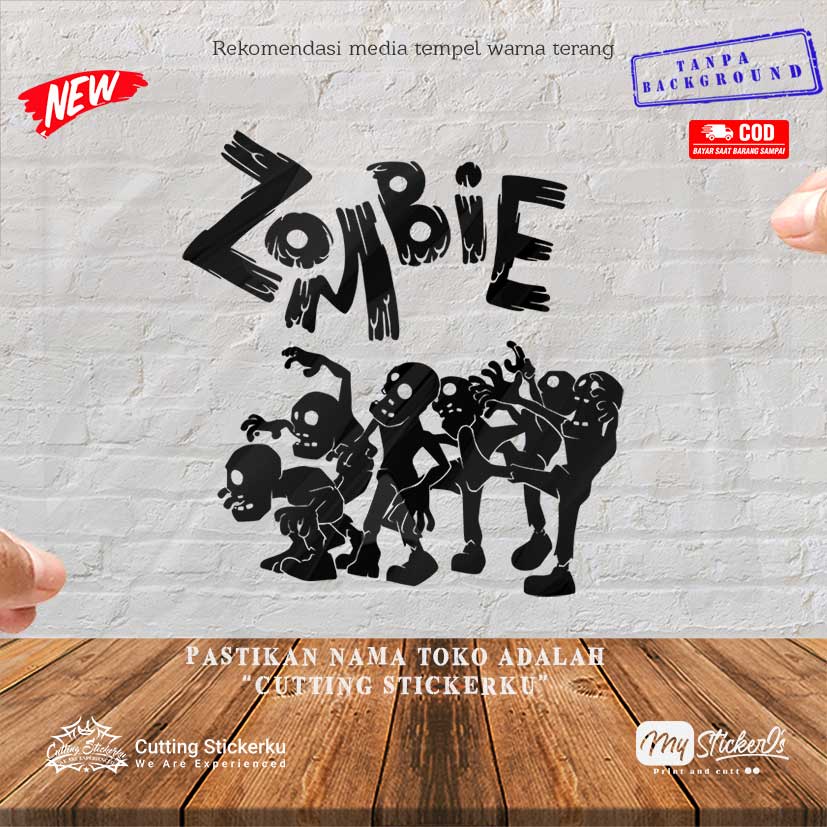 Cutting Stiker Zombie Squad Variasi Motor Mobil Sticker Kartun Timbul Keren Nyala Dasbor Spakbor Visor Body Kaca Helm Laptop Hologram Reflective Tahan Air Bodi Setiker Bodi Samping Nama Scoopy Vario Beat NMAX PCX Vespa Aesthetic Pickup Windshield