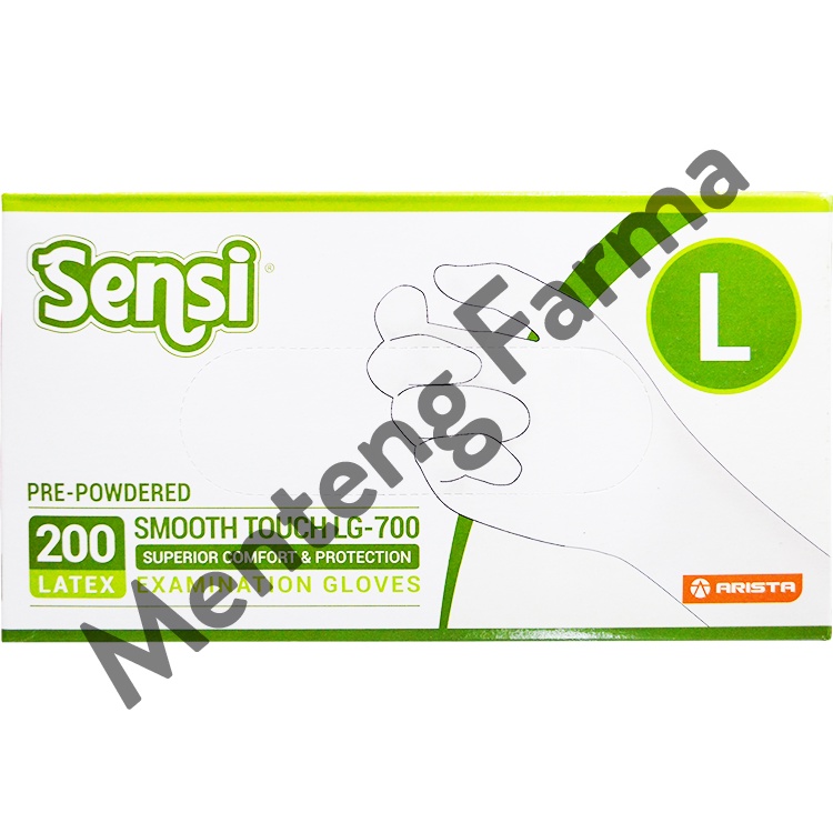 Sensi Latex Examination Gloves (Sarung Tangan Karet) Size L - Isi 200