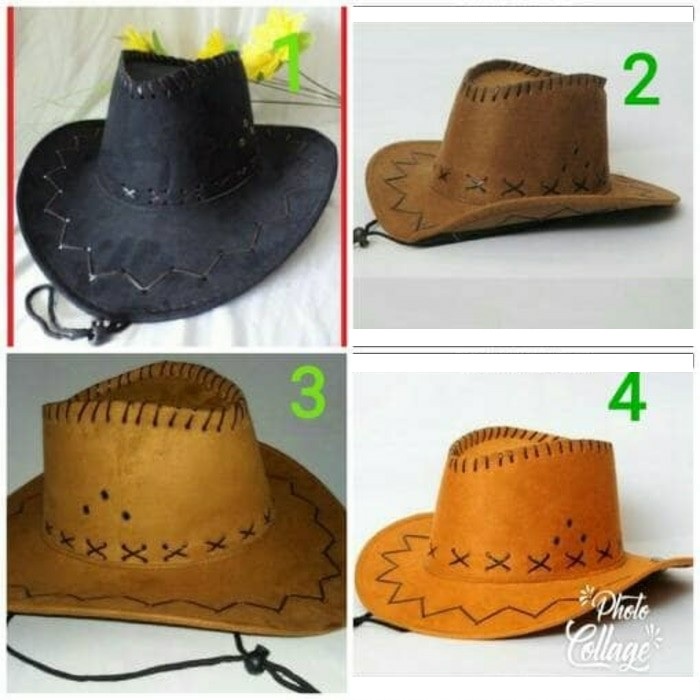 Topi Koboi Cowboy Koboy Bahan Laken Kuat