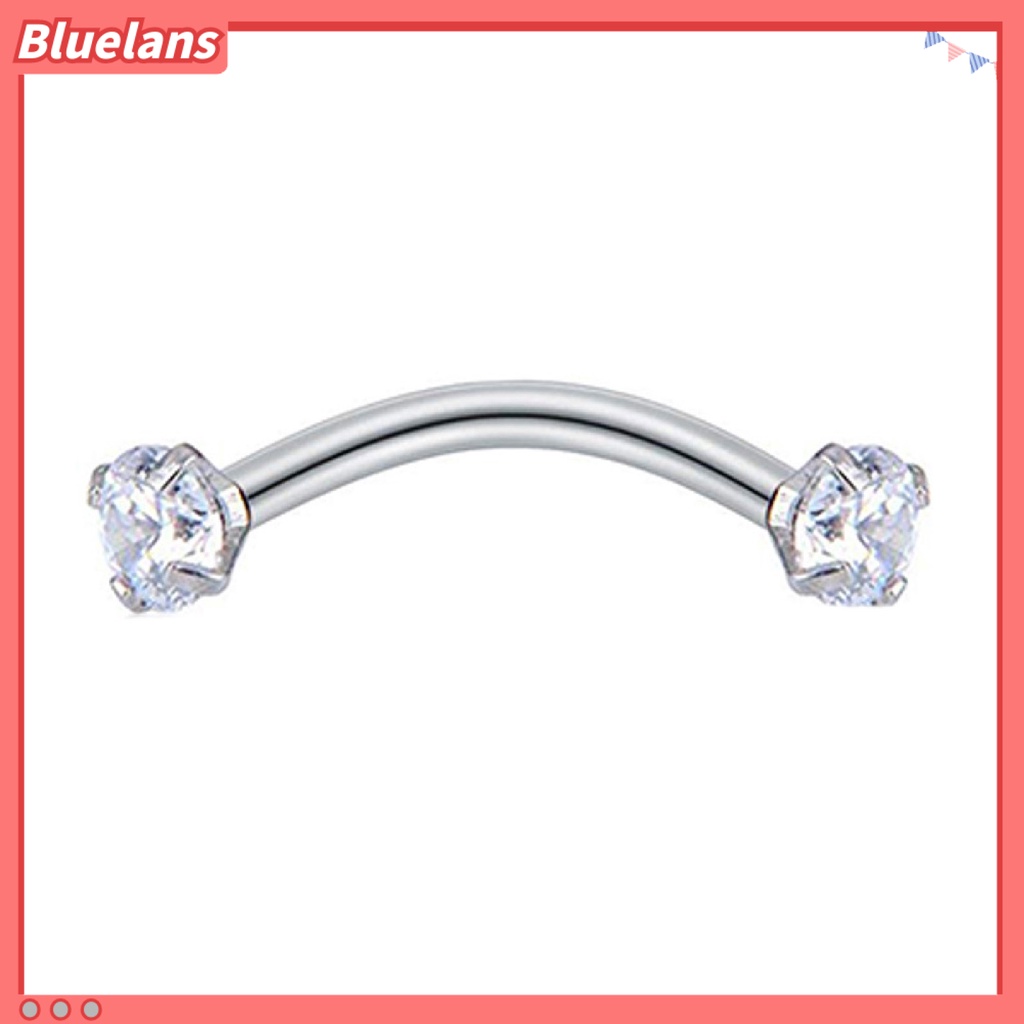 Bluelans Eyebrow Ring Cubic Zirconia Wear-resistant Steel Body Piercing Jewelry Barbell for Women