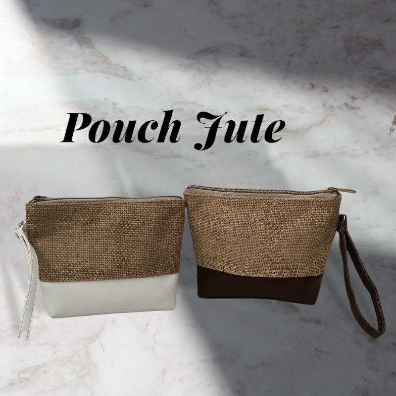 Tas Pouch Goni Laminasi Pouch Jute Bag / Simple Shaped Jute Bag