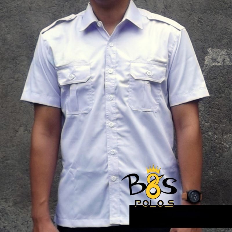 Kemeja pdl seragam PNS kemeja pdl putih lengan pendek