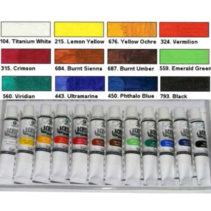 

Terbatas Cat Lukis Acrylic 12 Warna . Bagus Dan Murah Trendi