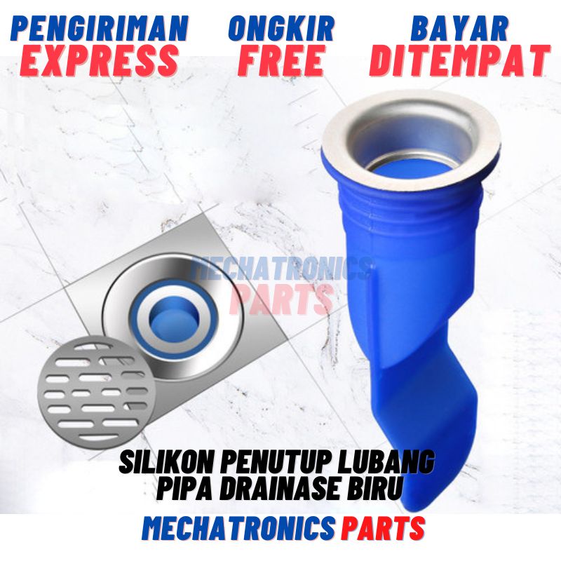 Silikon Penutup Lubang Pipa Drainase Biru
