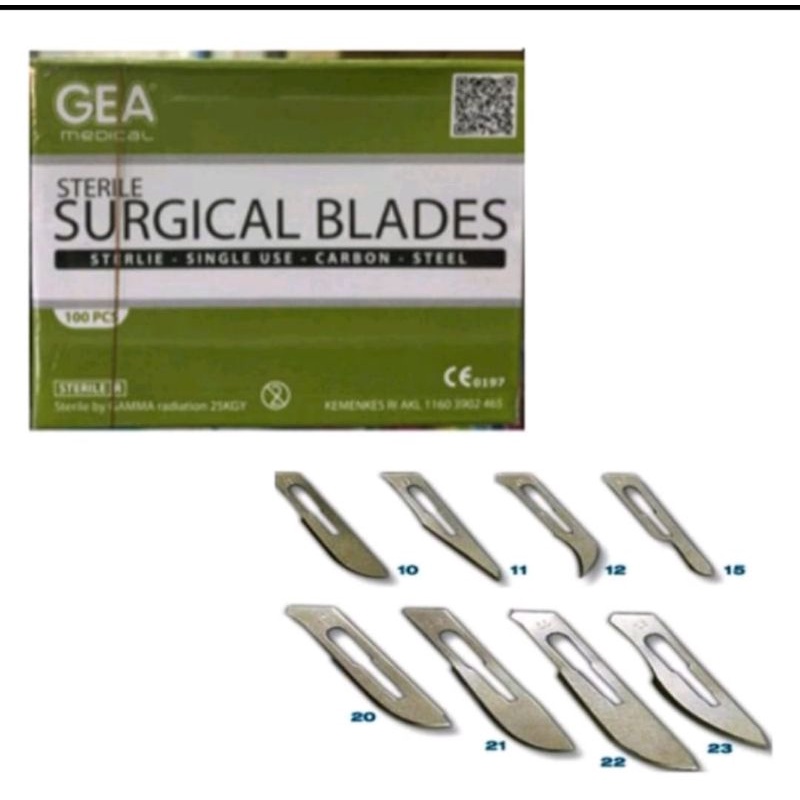 Bisturi GEA No.10,11,12,15,20,21,22,23,24,25  Per BOX