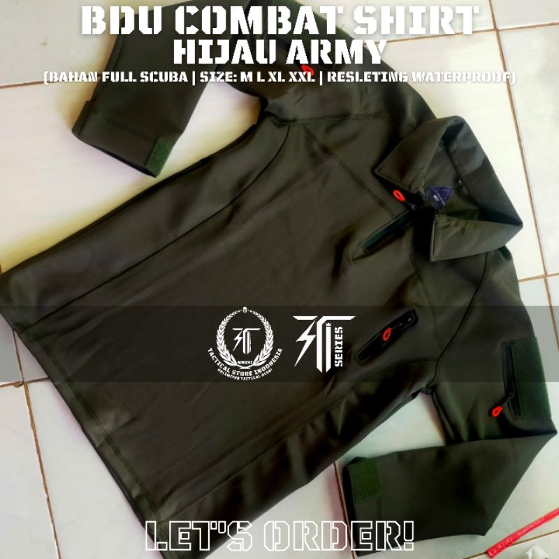 BDU Scuba Hijau - BDU Combat Shirt Full Scuba Lengan Panjang