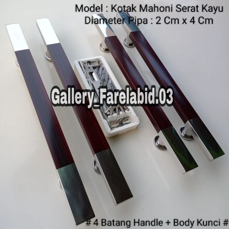 Handle Pintu Rumah Stainless Steel 80 Cm Set Kunci Gagang Pintu 60 Cm Pegangan Tarikan Pintu Kupu Tarung 45 Cm Minimalis