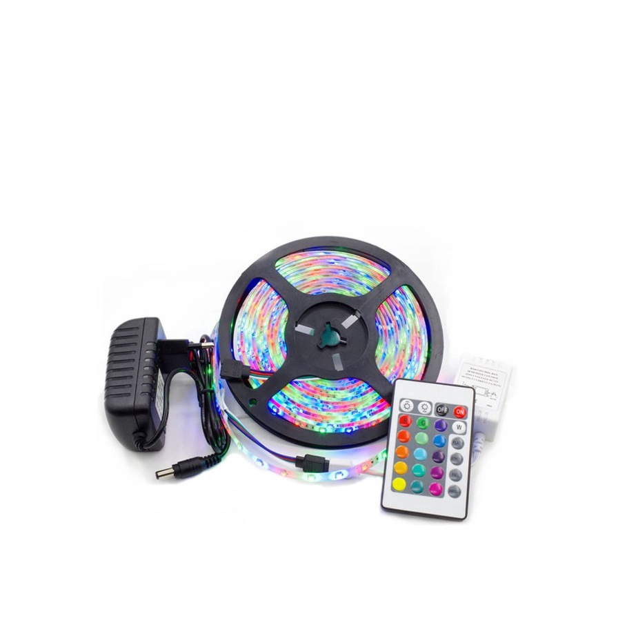 CA01 Lampu Led Strip RGB Warna Warni IP44 2835/5050 Komplit Set Adaptor Remote