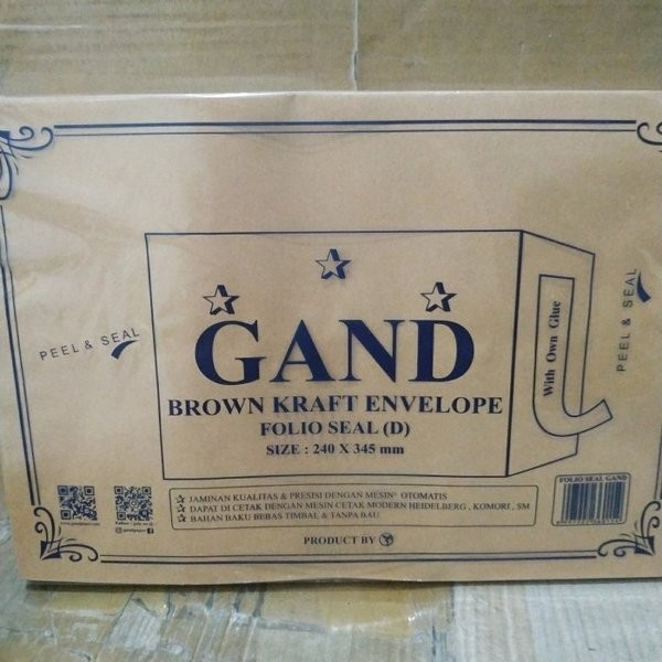 

Hemat Amplop Coklat Folio Gand With Seal / Lem / Perekat Trendi