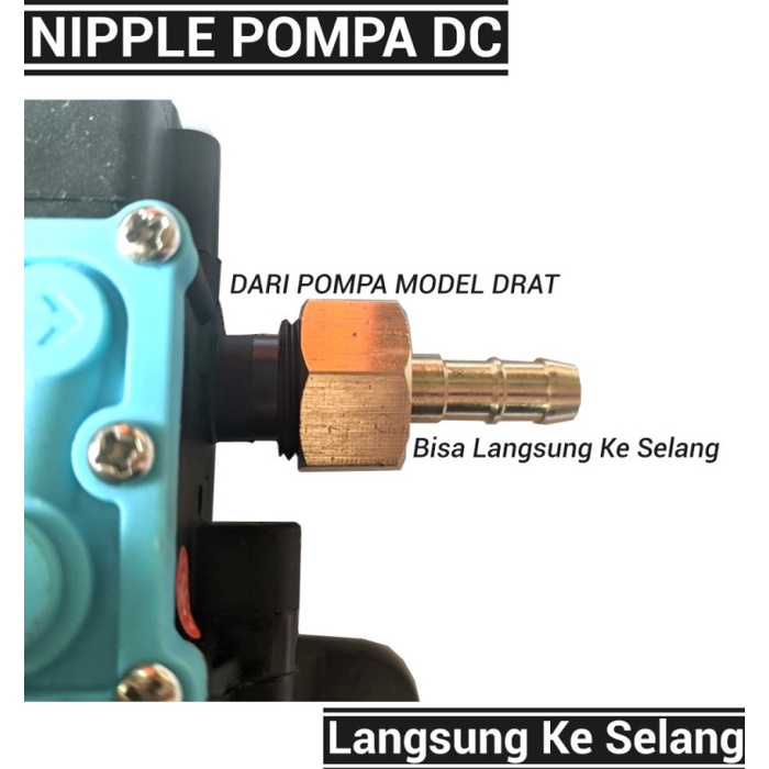 Taman Nipple Konektor Sambungan Selang Dari Pompa Dc Drat 18Mm Ke Selang