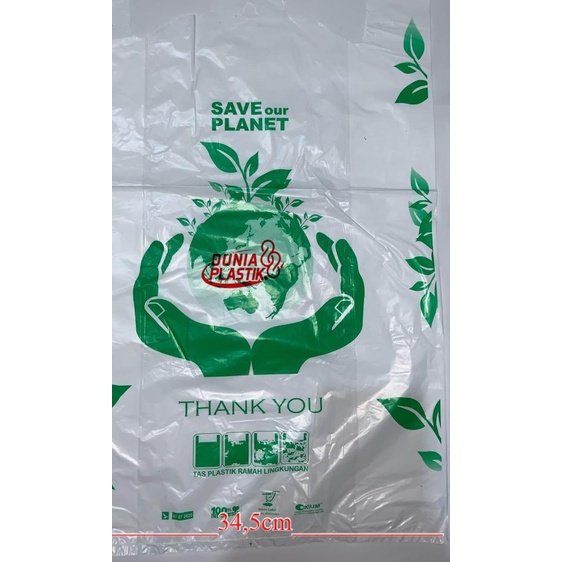 

50pc HD35 RAMAH LINGKUNGAN kantong plastik oxium go green save planet