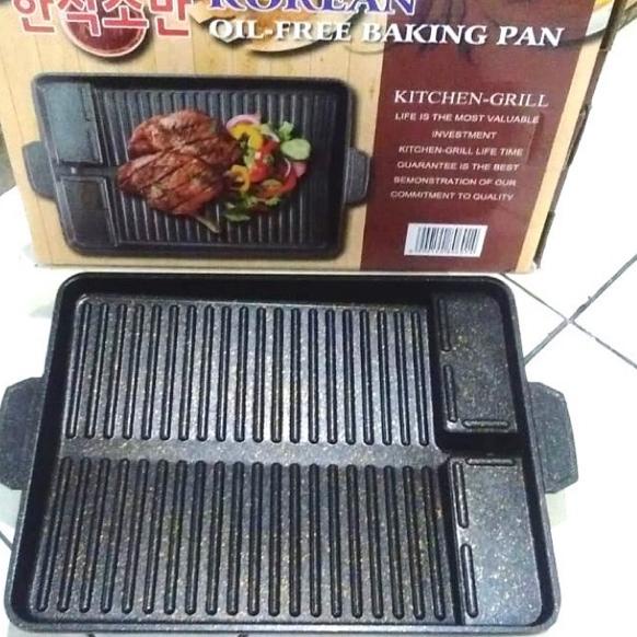 ㅰ Korean Grill Pan / Panggangan Bbq / BBQ Grill Pan ( anti lengket ) TERMURAH 2985 ✦