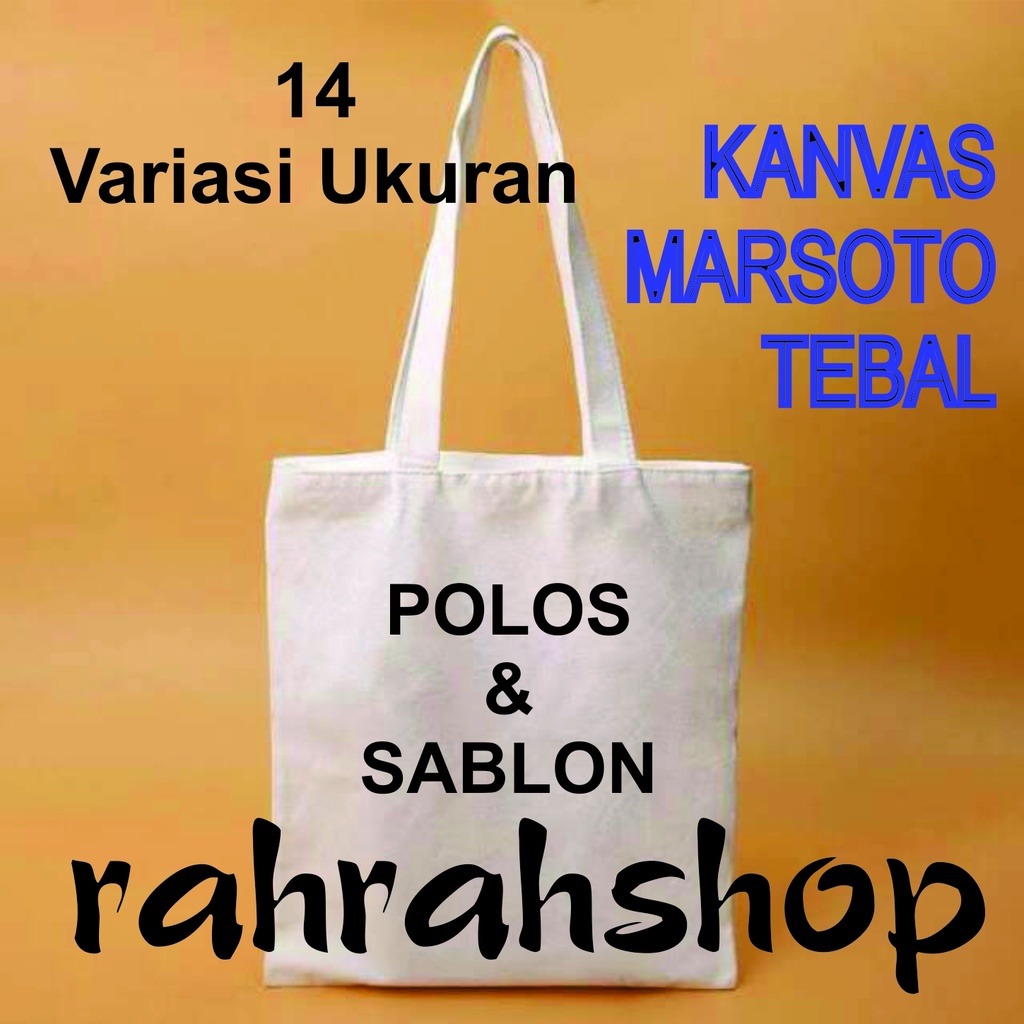 Tas Totebag Kanvas Marsoto - Tebal - Polos dan Sablon