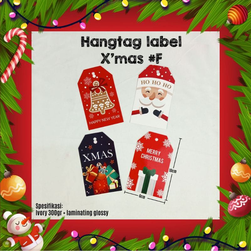 HANGTANG LABEL XMAS ISI 20 PCS / LABEL HANGTANG MERRY CHRISTMAS