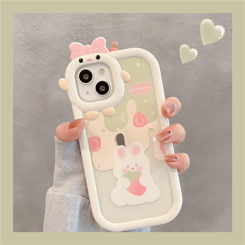 Soft Case Desain Kucing 3D Aksen Pita Untuk iPhone 11 12 13 14 Pro Max 6s 6 Plus 7 8 Plus XR X XS Max SE 2020 2022 14 Plus