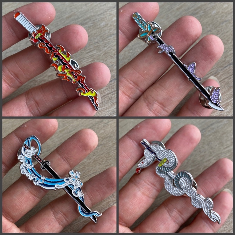 Yoursamchon - Enamel Pin Nichirin Anime Demon Slayer (kimetsu no yaiba), Obanai, Khoco, Giyu, Rengok