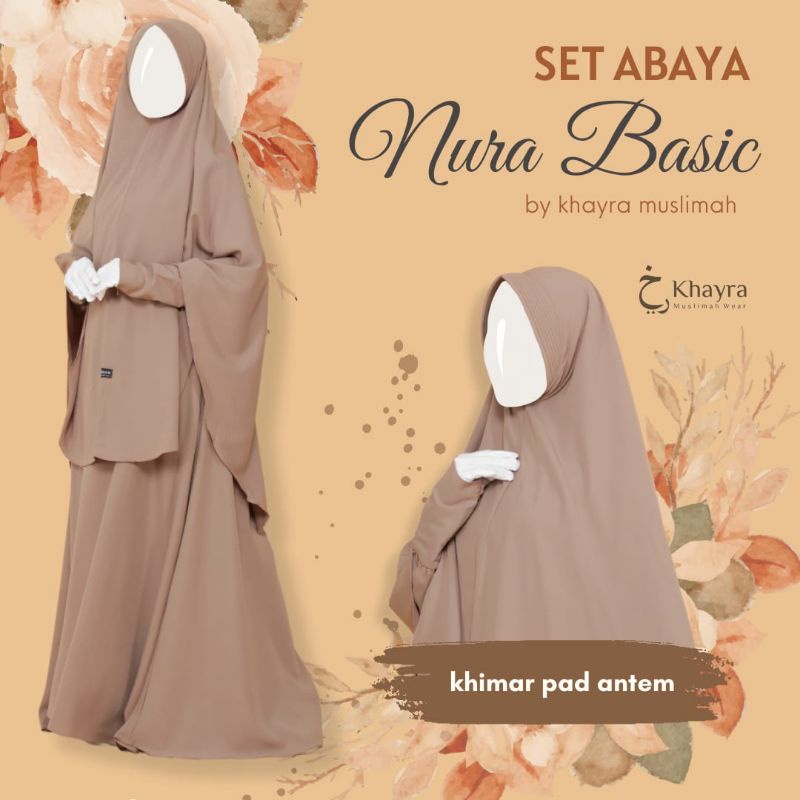 SET ABAYA BASIC NURA BY KHAYRA MUSLIMAH