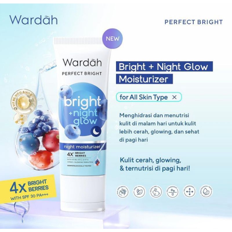 Wardah Perfect Bright + Night Glow Moisturizer / Pelembab Malam Perfect Bright