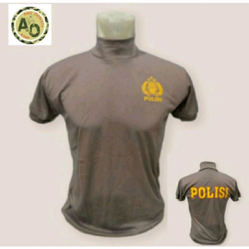 Kaos polisi kerah tinggi/baju polisi/kaos coklat polisi