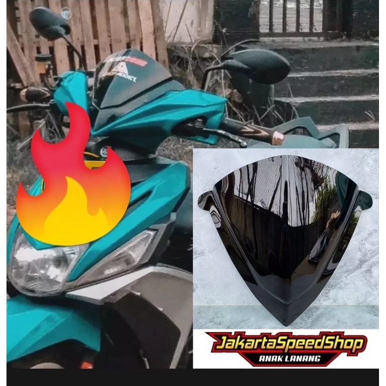 Visor variasi yamaha mio m3 mio 125 mio z bahan akrilik hitam kilap universal