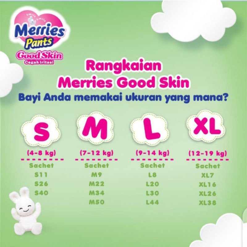 pampers merries xl 38 pant / popok celana merries Xl 38