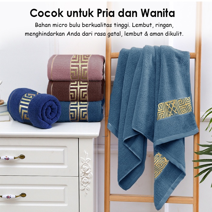 Handuk Mandi Dewasa Ukuran 140cm X 70cm bahan 100% Katun Handuk Mandi Motif Polos Tebal  H101K