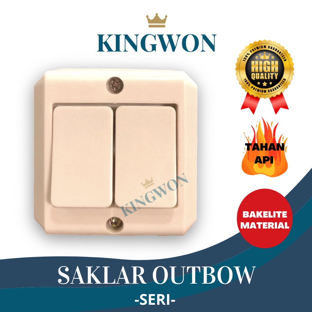 SAKLAR OB SERI SEGI CREAM SAKLAR OUTBOW ON/OFF SAKLAR TUNGGAL SWITCH